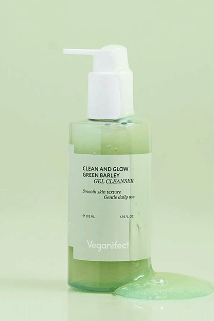 Veganifect. Clean & Glow Green Barley LHA Gel Cleanser