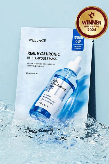 WELLAGE Real Hyaluronic Blue Ampoule Mask Sheet